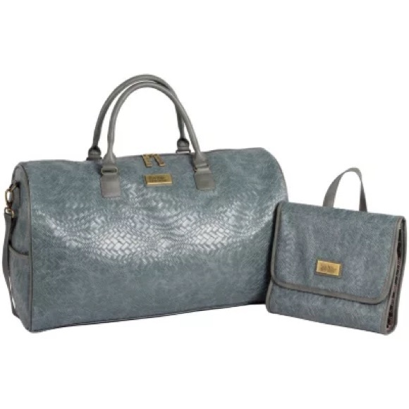 Nicole Miller Handbags - Nicole Miller Women's 2 Piece Classic Satchel Travel Set Vegan Leather Crossbody